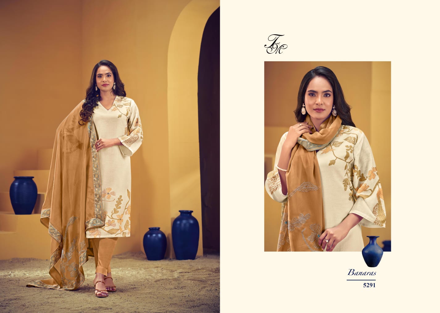 Banaras By T And M Linen Digital Printed Heavy Designer Salwar Kameez Wholesale Price In Surat